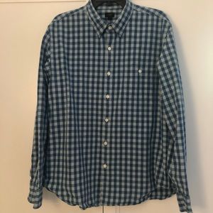 J. Crew Blue Check Button Down, Size XL